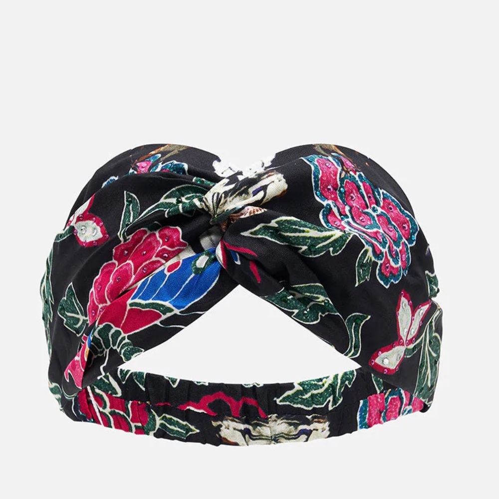 CAMILLA *Twilights Token* black floral silk woven twist boho headband